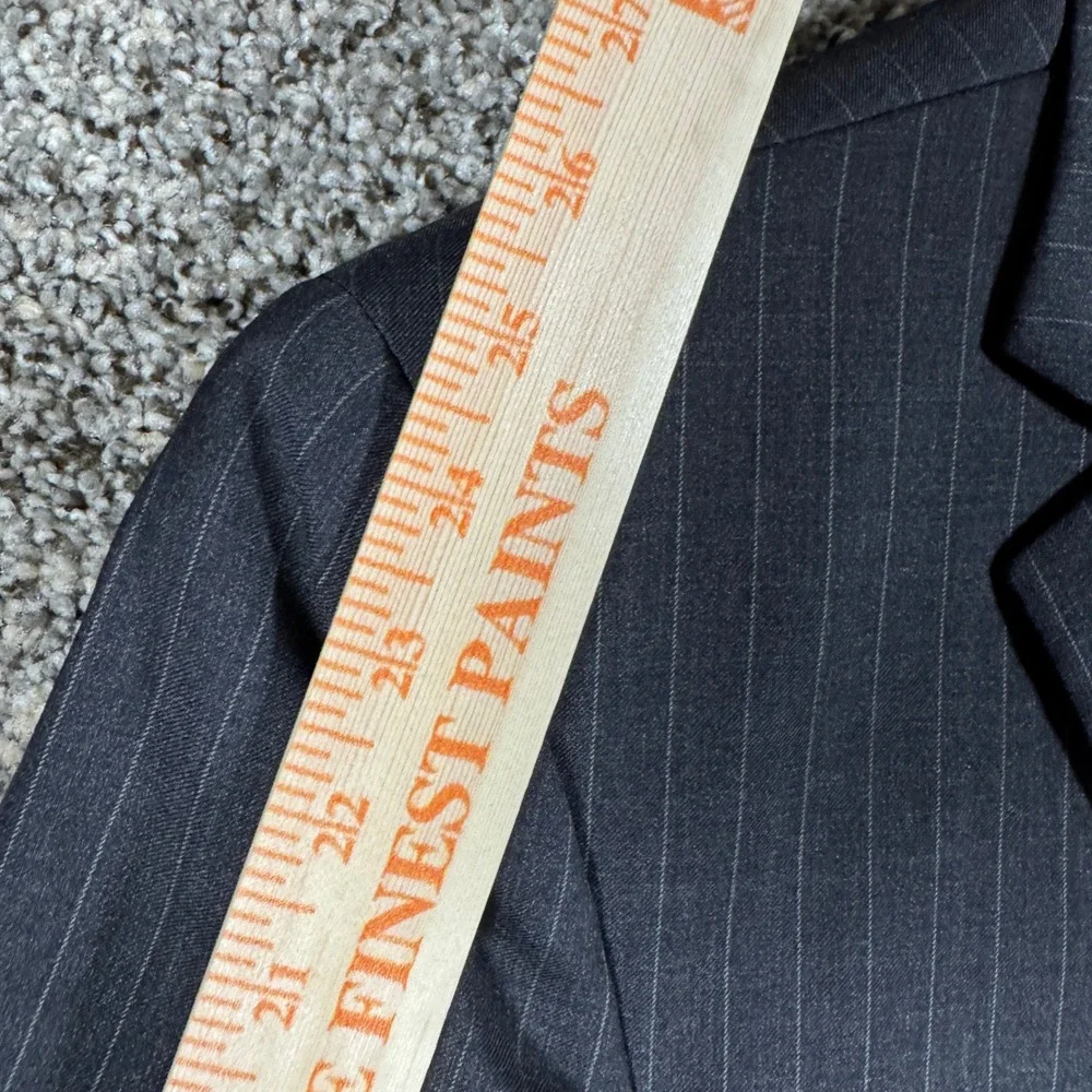 Brooks Brothers 1818 Fitzgerald Suit 44R W38 Grey Pinstripe Italian Wool USA